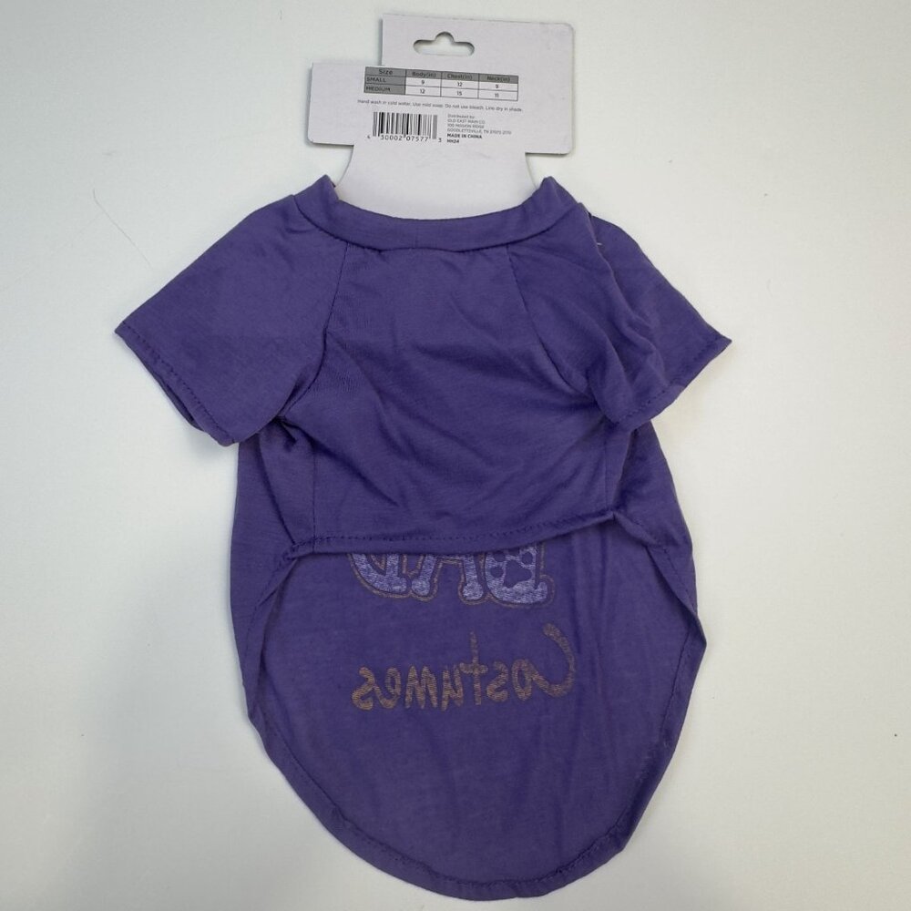 Novelty Pet Halloween Tee Medium "I Bark At Bad Costumes" Purple Dog Costume NEW - Picture 3 of 8